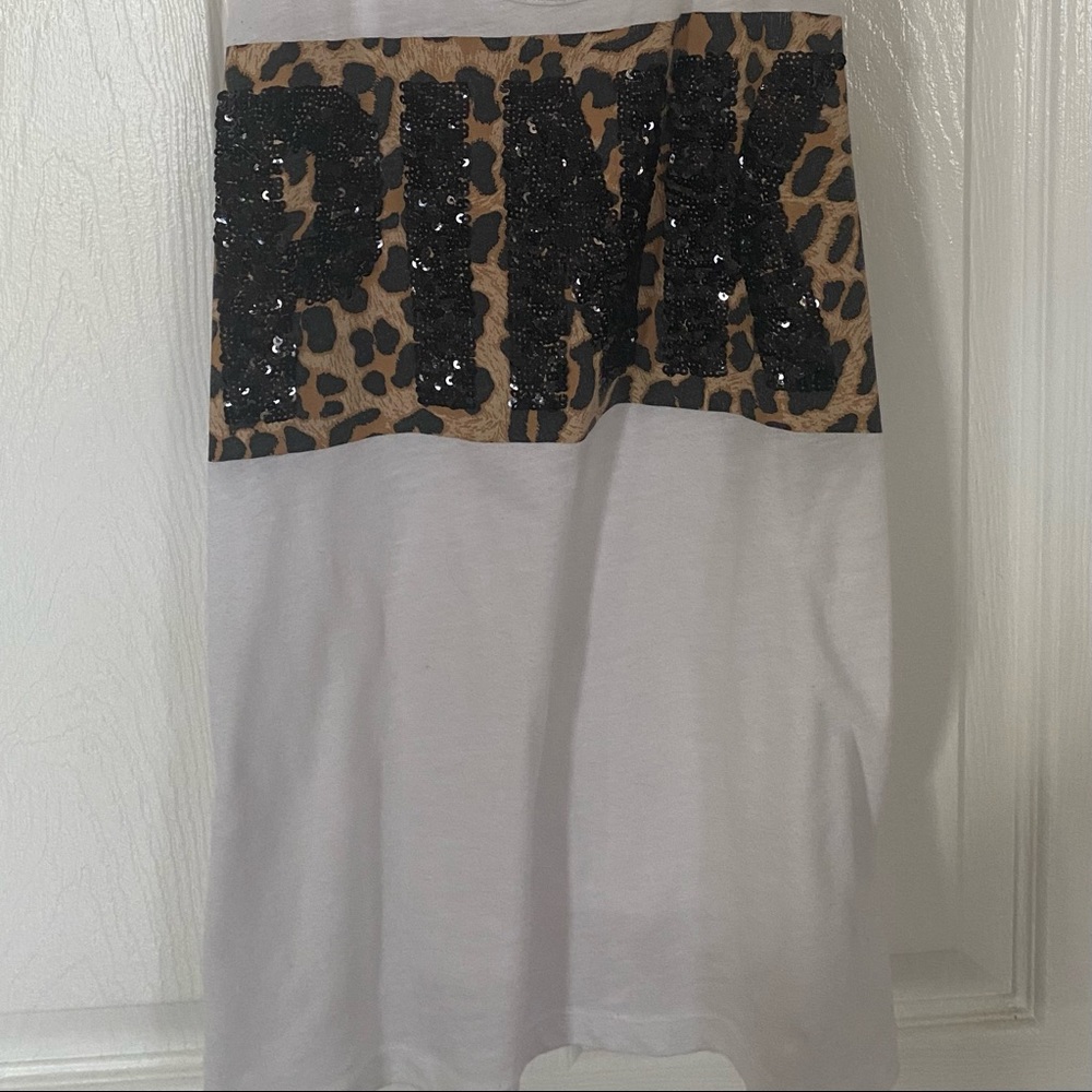Victoria’s Secret PINK BLING LEOPARD Tank Top Large